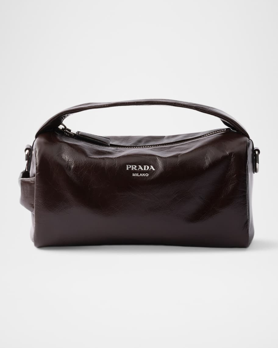 Prada Antiqued Leather Shoulder Bag | Neiman Marcus