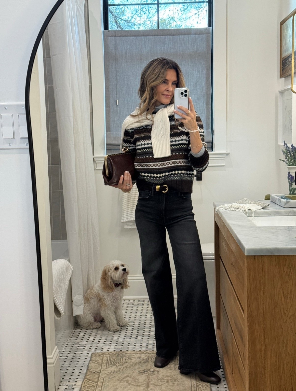 Zara fair isle sweater with mother jeans- TTS, I’m 5’6"

#LTKOver40 #LTKHoliday