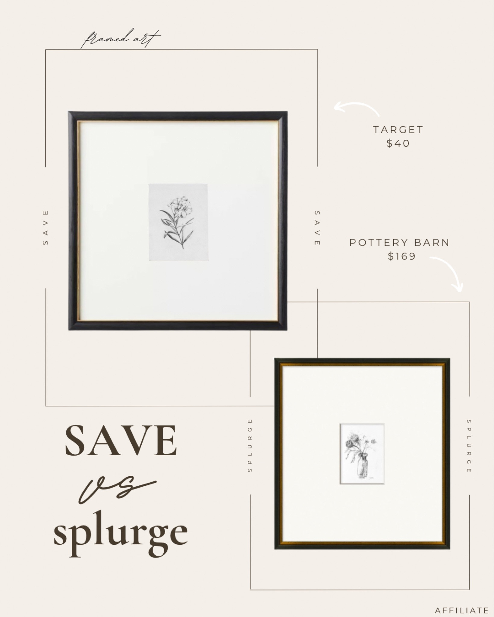 Save or splurge?! 

Pottery Barn framed art look for less 🤍 

#LTKFindsUnder50 #LTKSaleAlert #LTKHome