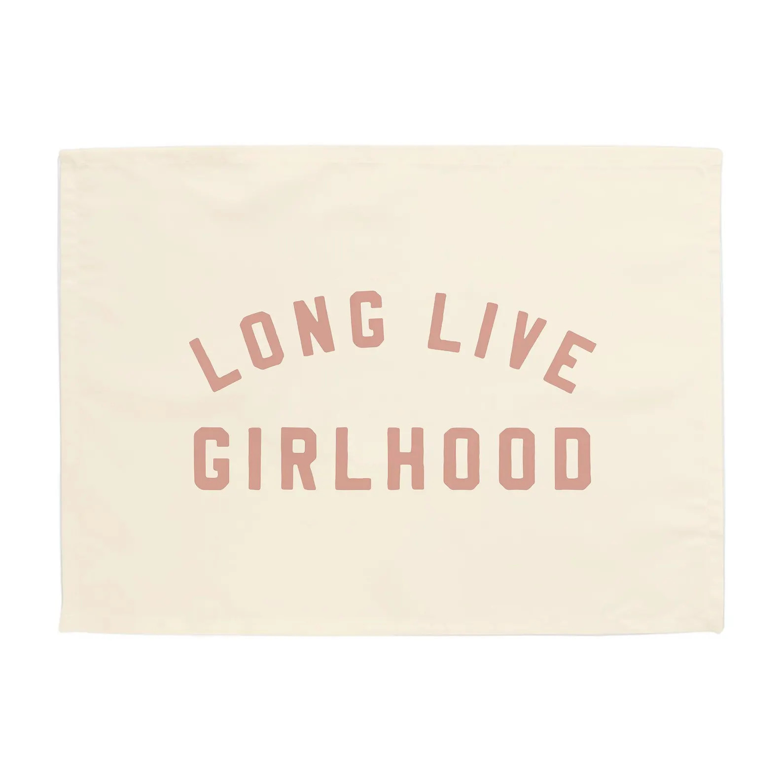Long Live Girlhood Easy Hang Fabric Banner: Girls Room Banner, Girl Wall Art {Natural + Rose} | Etsy (US)