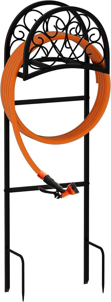 Garden Hose Reels Holder Storage Rack Heavy Metal Freestanding Water Hose Storage Hook for Expand... | Amazon (US)