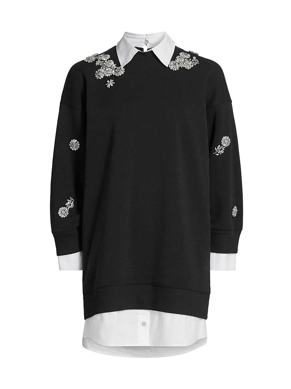 Women's Crystal Chrysanthemum Justina Dress - Black White - Size Medium | Saks Fifth Avenue