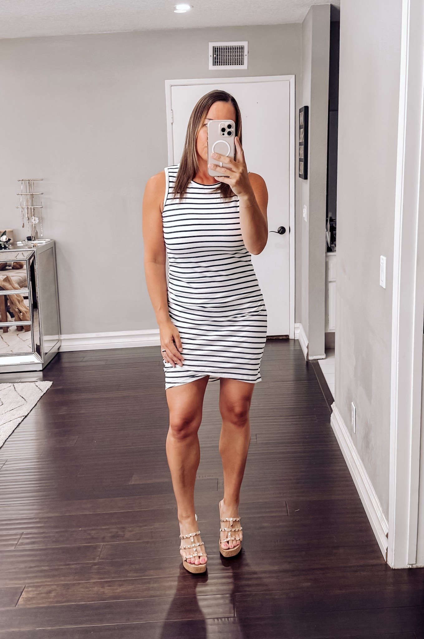 Just got this cute dress and couldn't wait to show it off! Perfect for summer dates. #SummerStyle #AmazonFinds #MomStyle #AffordableFashion #SpringDress #SpringStyle #OOTDInspo #TshirtDress #LTKStyle #DateNight #BrunchOutfit 

 #LTKootd #LTKSeasonal #LTKOver40