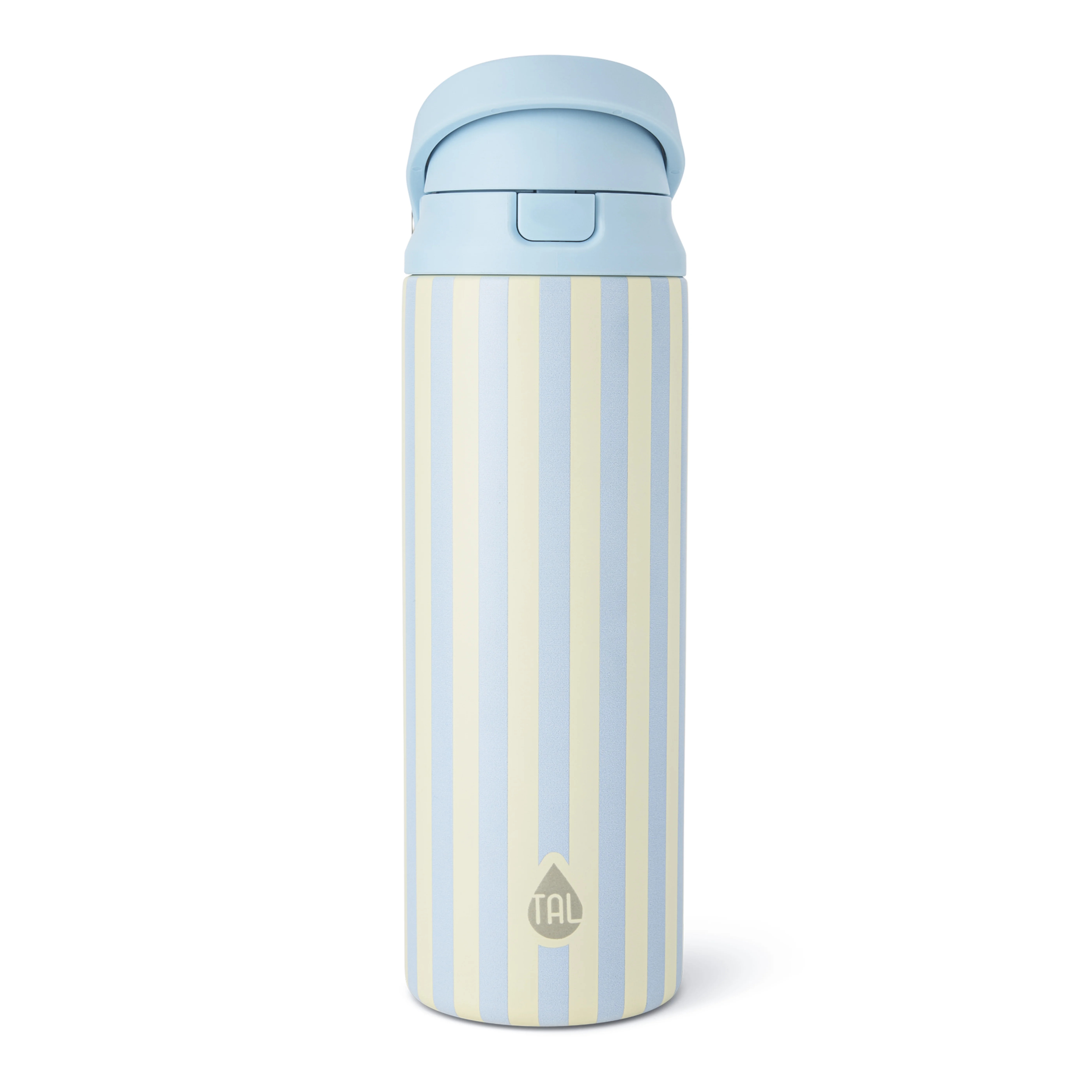 TAL 24oz Stainless Steel 2-in-1 Straw and Chug Water Bottle with Push Lid, Light Blue Stripes - W... | Walmart (US)