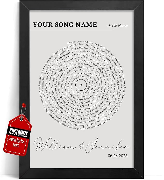 VICILO Custom Vinyl Lyrics Print Poster Canvas Gift Him, Gift Her - Anniversary Wedding Gift, Wal... | Amazon (US)