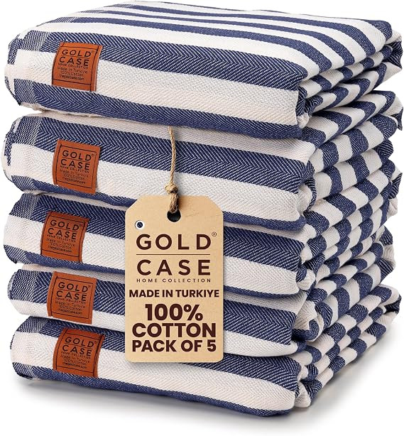 Gold CASE Turkish Beach Towel Set of 5 – 100% Cotton Beach Towels Oversized 70x38'' – MYRA Qu... | Amazon (US)