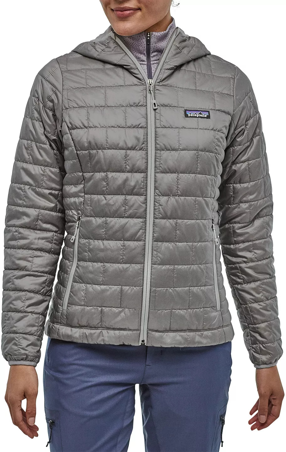 Patagonia Women's Nano Puff Hooded Jacket, Large, Feather Grey | Dick's Sporting Goods