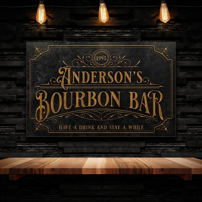 Vintage-Reserve Custom Bourbon Bar Sign | HomeWetBar.com