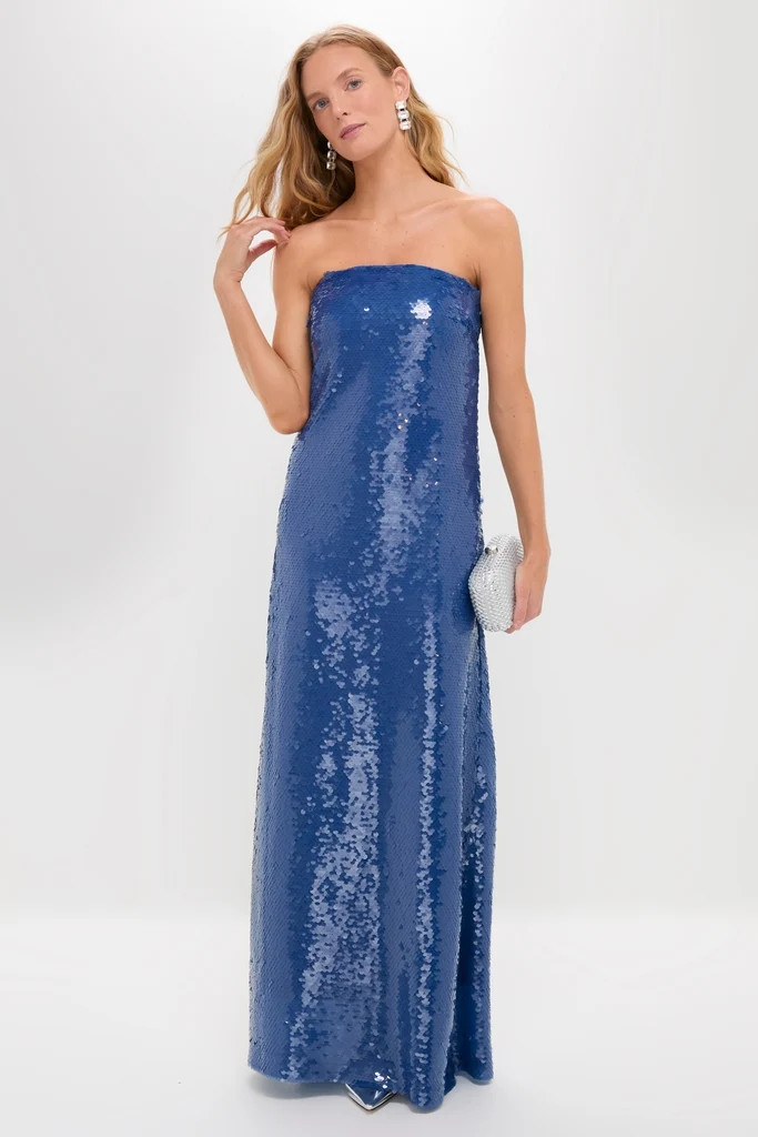 Sapphire Blue Sequin Merritt Column Dress | Tuckernuck (US)