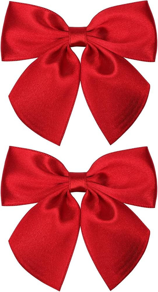KISZU 3.5 Inch Swallowtail Hair Bows Clips for Girls Ponytail Holder Ribbon Little Alligator Clip... | Amazon (US)