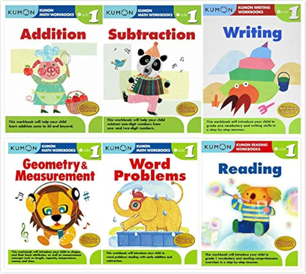 Kumon Grade 1 Complete Set (6 Workbooks) - Addition, Subtraction, Geometry&Measurement, Word Prob... | Amazon (US)