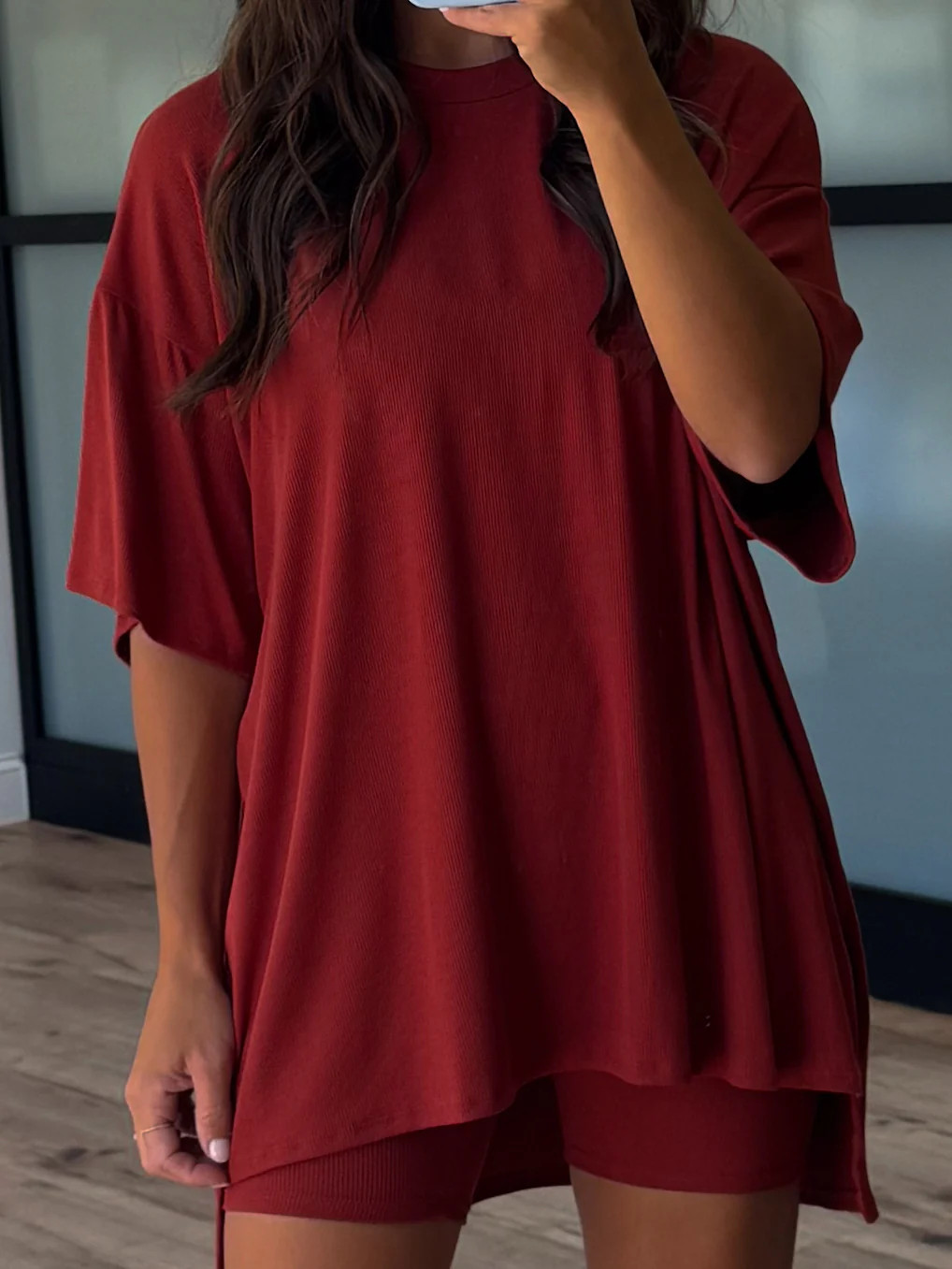 Novi Ribbed Tee + Shorts Set | Chili | +Plus Available | Shop Talulah