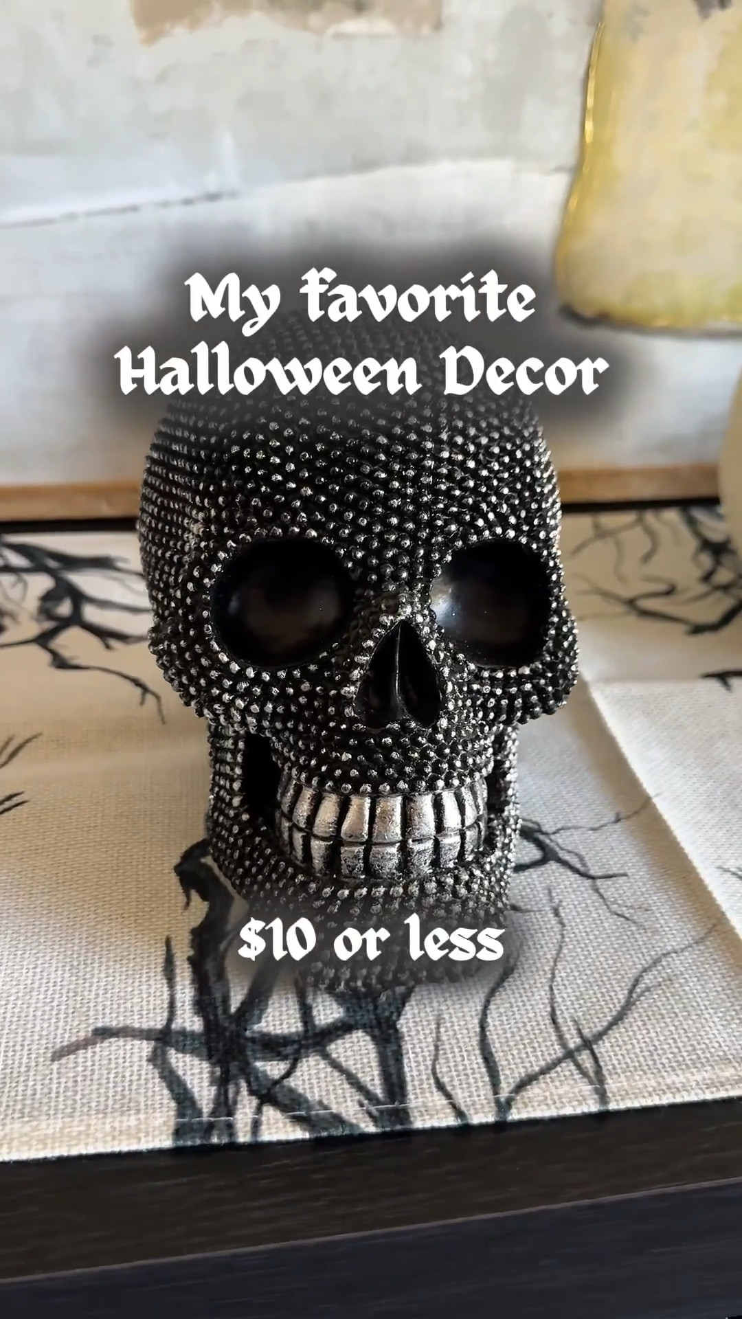 Walmart’s Gothic glam Halloween decorations on a budget. Everything is $10 or less. Spooky skulls and ceramic pumpkins are great for shelves, tabletops and Halloween centerpieces.

#walmarthome #halloweendecorating #halloweendecor 

Gold and black Halloween decorations, gothic Halloween decor, ceramic pumpkins, Halloween decor on budget, Halloween decor at Walmart, skull decor, pumpkin decor


#LTKFindsUnder50 #LTKHome #LTKHalloween