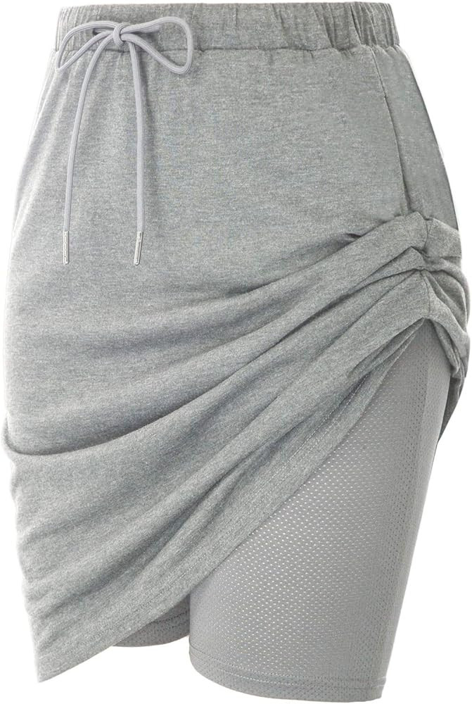 JACK SMITH Women's Stretchy Knee Length Skirts Athletic Skorts for Woman Drawstring Waist with Me... | Amazon (US)