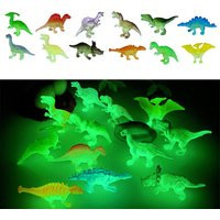 12Pcs/Set Mini Soft Rubber Glow-in-the-dark Dinosaur Figure Toys Fluorescent Simulation Small Dinosaur Model Decoration | AliExpress (US)
