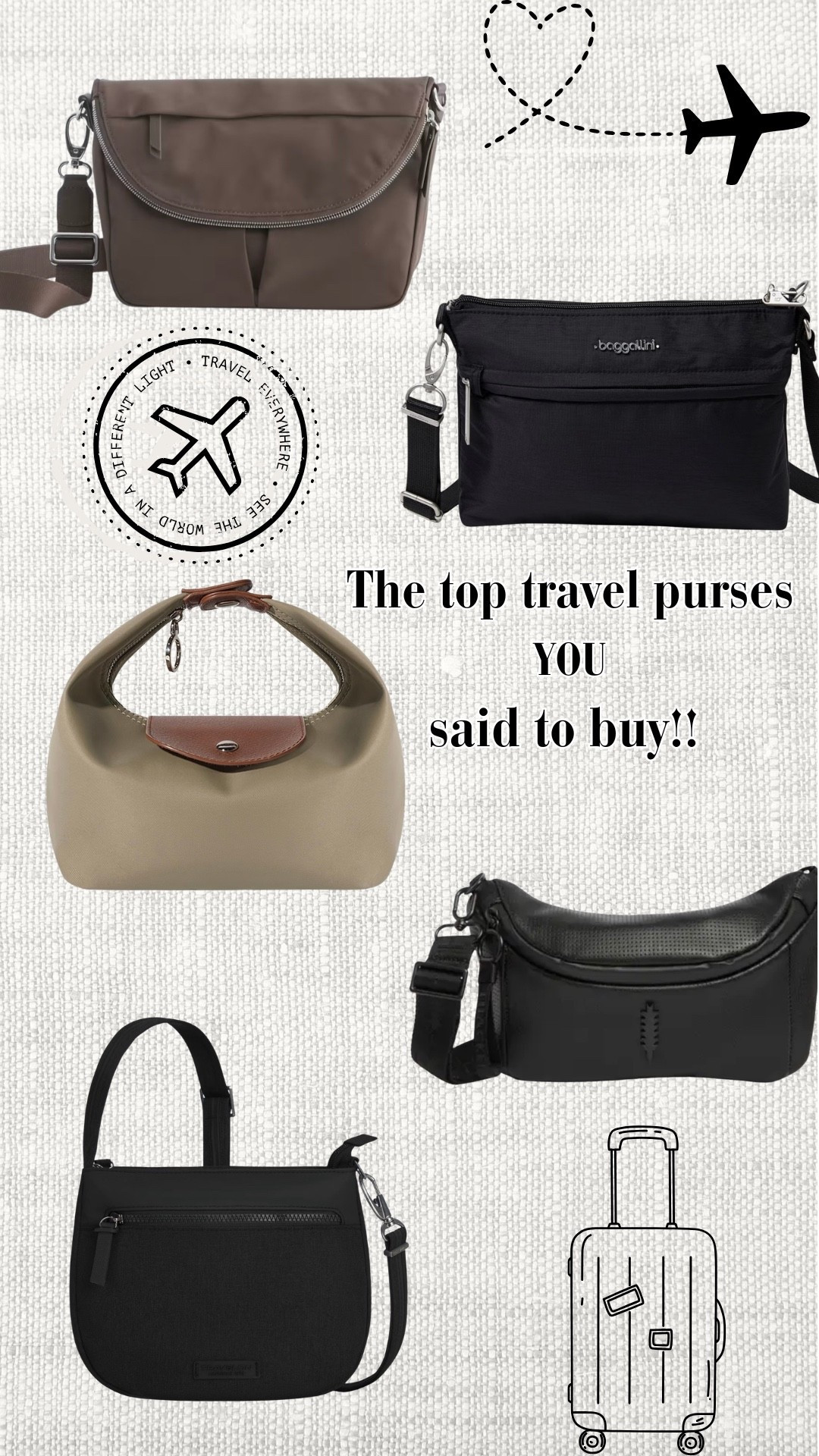 I asked and you answered! Here are the top travel purses you recommended!