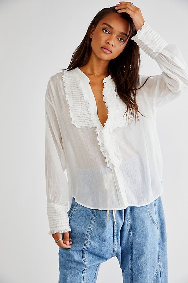 Voile Miles Tuxedo Shirt | Free People (Global - UK&FR Excluded)
