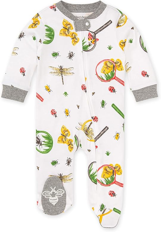 Burt's Bees Baby Boys' Sleep & Play PJs, 100% Organic Cotton One-Piece Zip Front Jumpsuit, Baby B... | Amazon (US)