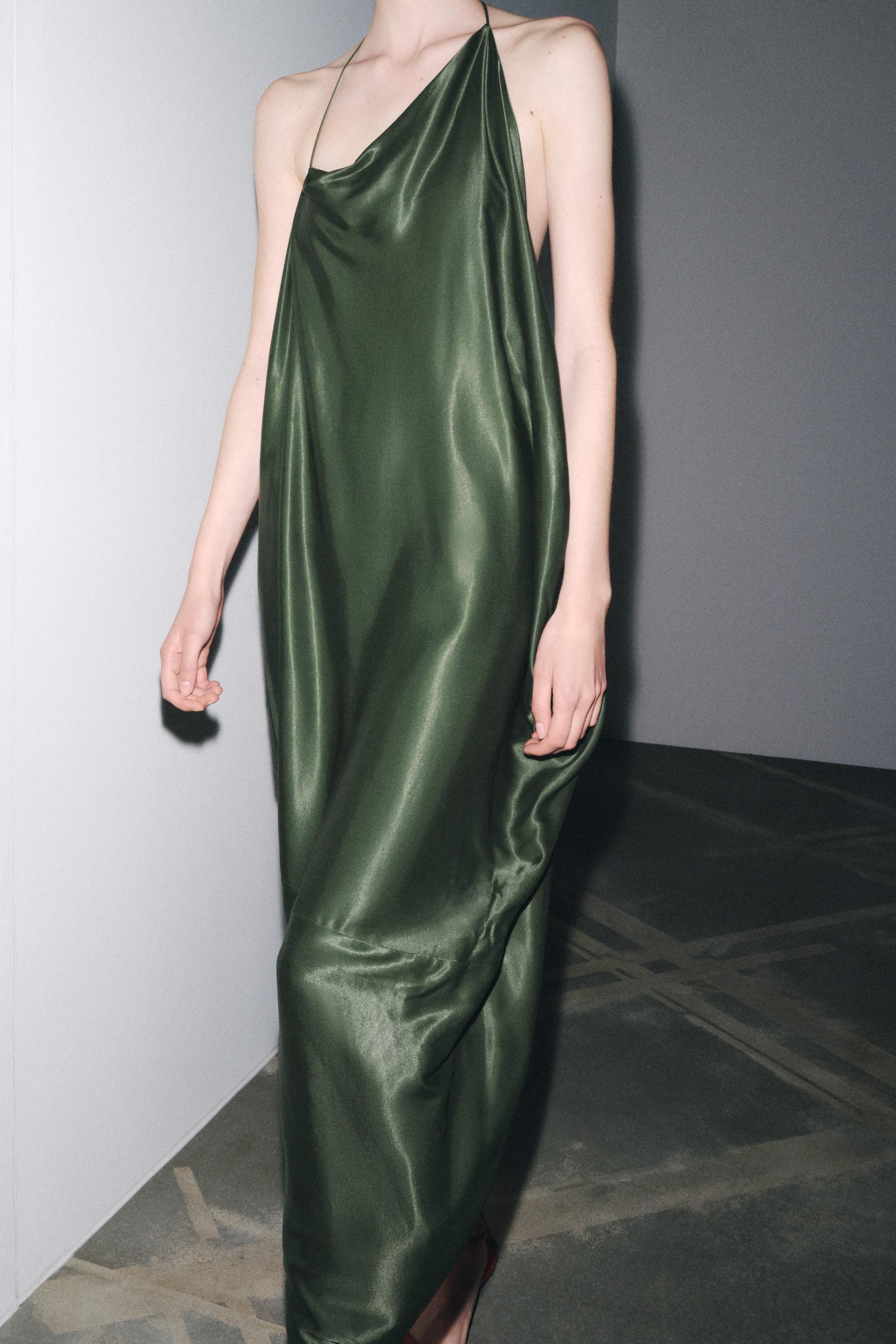ZW COLLECTION ASYMMETRIC SATIN DRESS | Zara US