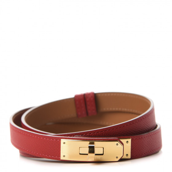 HERMES Epsom Kelly Belt Rouge Casaque | Fashionphile