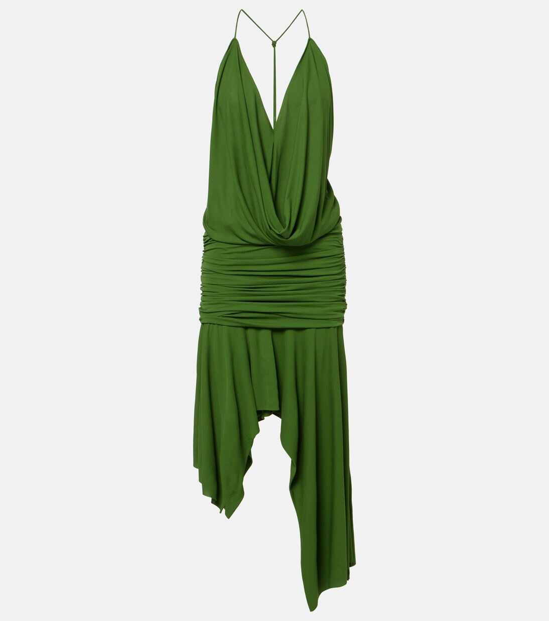 Gathered asymmetric jersey midi dress | Mytheresa (UK)