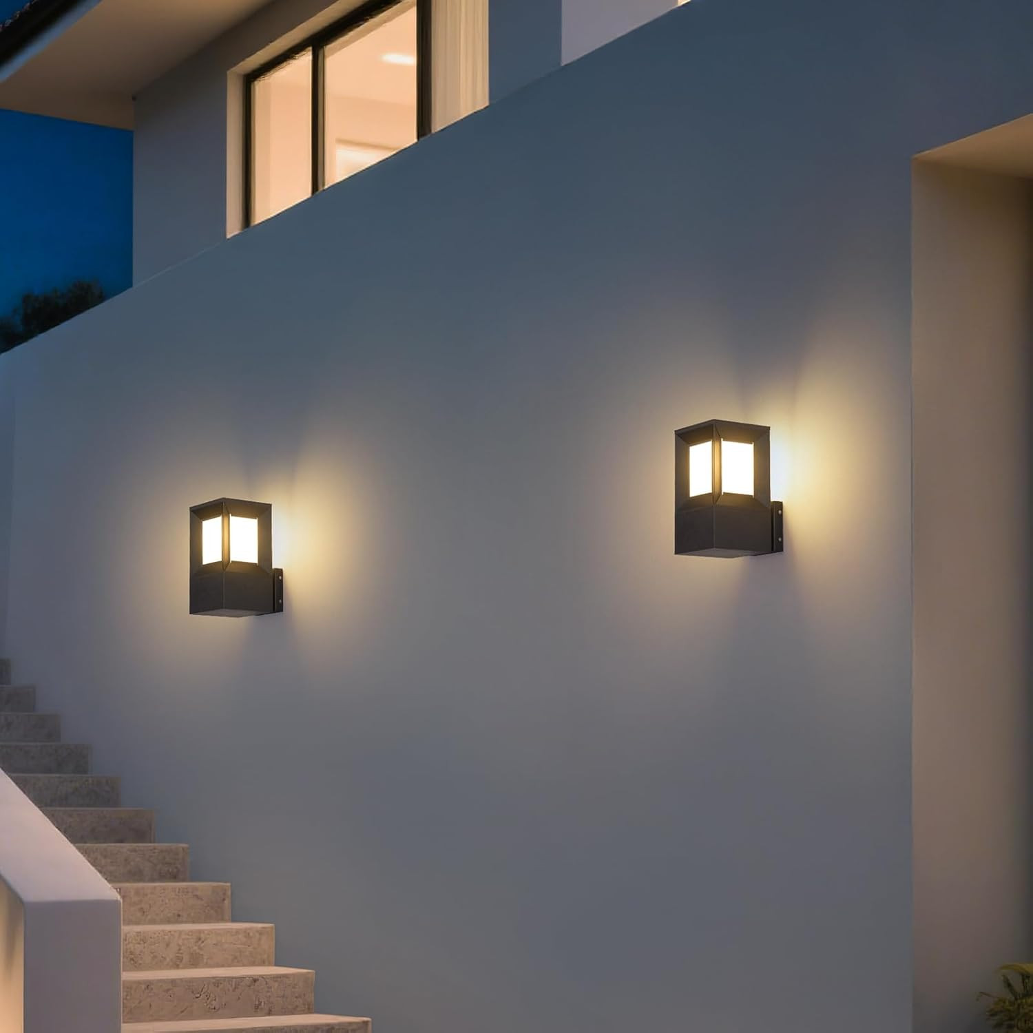 11" Solar Wall Lights Outdoor Waterproof, Dusk to Dawn Solar Porch Light with E26 Bulb, Exterior ... | Amazon (US)