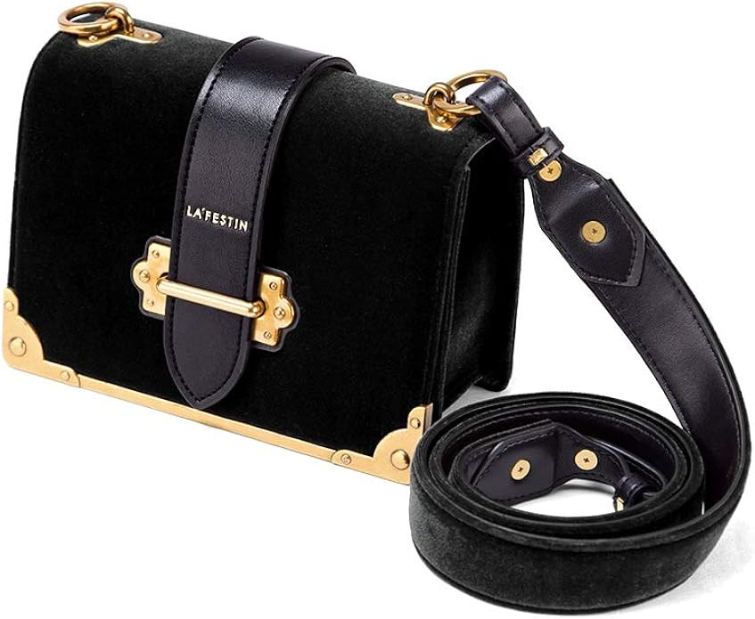 LA'FESTIN Velvet Leather Shoulder Bag for Ladies Cross Body Handbag | Amazon (US)