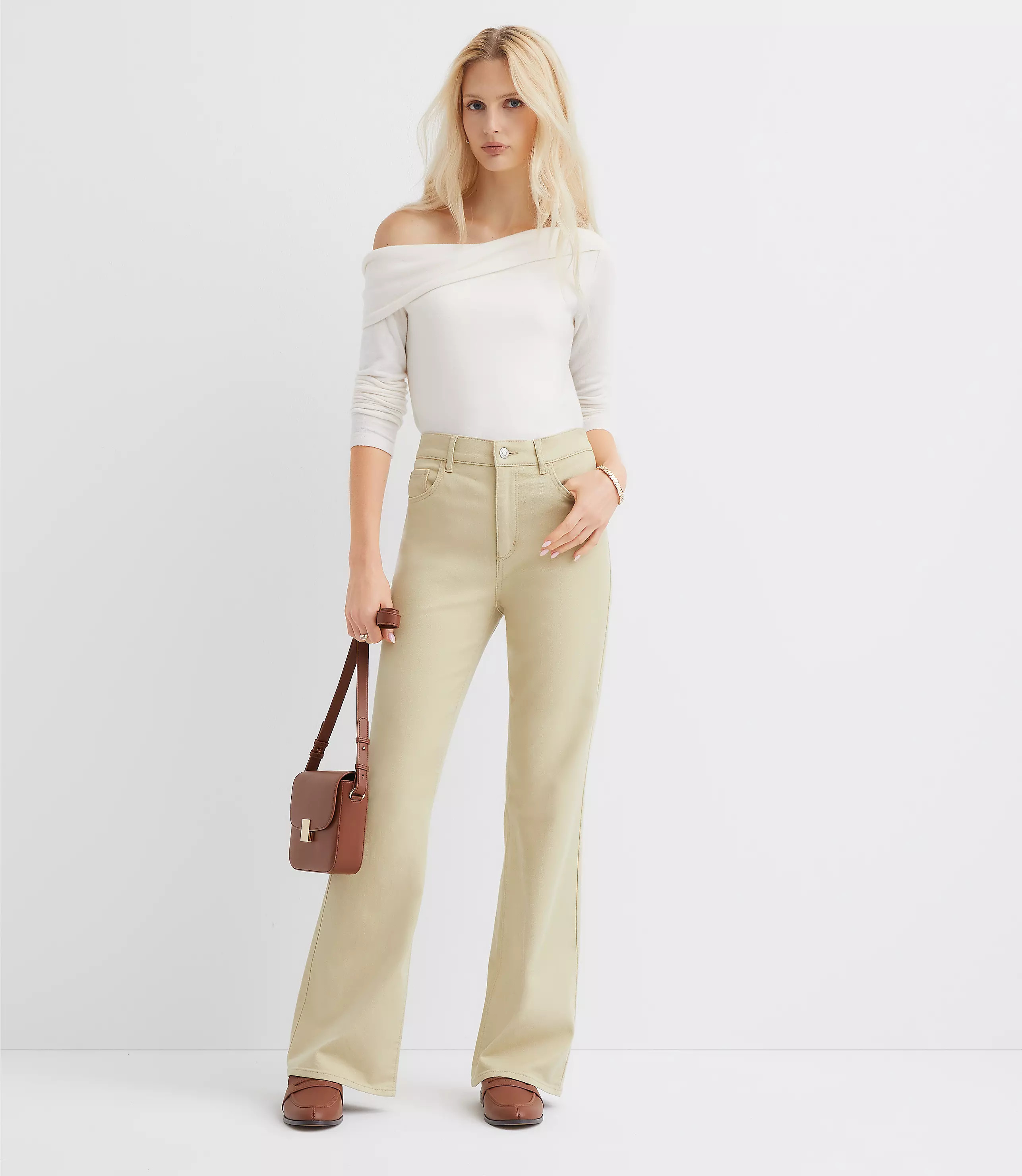 High Rise Relaxed Flare Pants | LOFT
