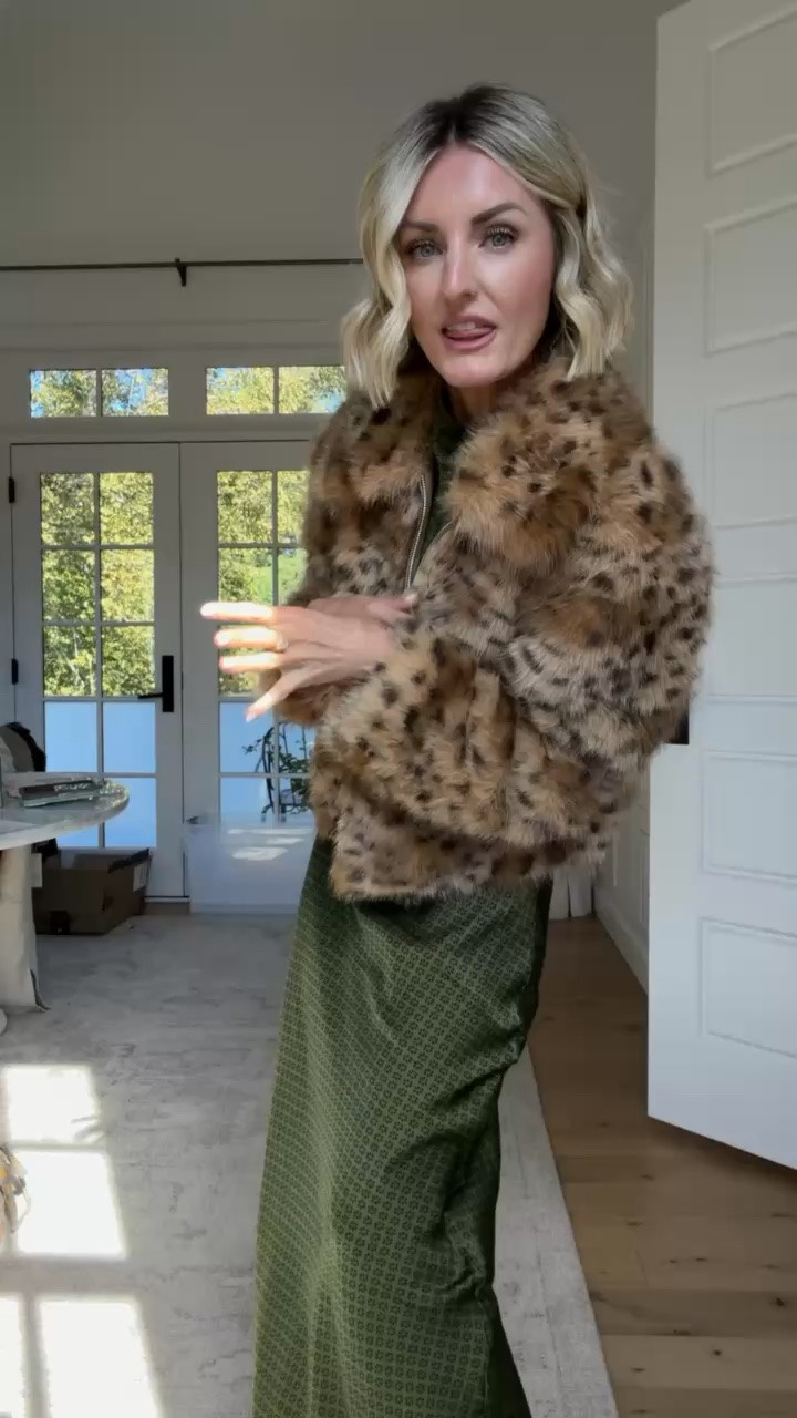 #anthropartner @Anthropologie Adding a statement layer makes this fall look! Love this faux-fur jacket paired with the green maxi for a fun mix of texture and print. Wearing size small

#LTKSeasonal #LTKootd