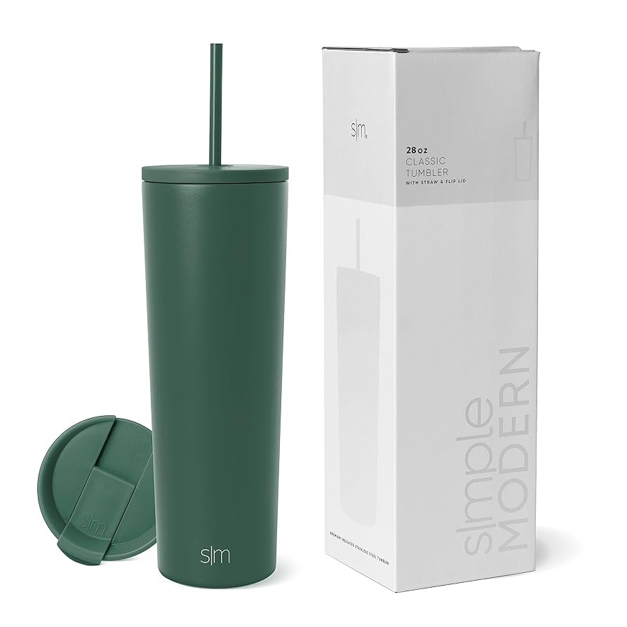 Simple Modern Insulated Tumbler with Lid and Straw | Iced Coffee Cup Reusable Stainless Steel Wat... | Amazon (US)