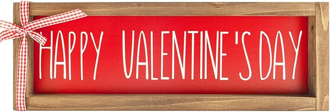 flangairy Happy Valentines Day Sign Wooden Farmhouse Decor Bow Wall Valentine'S Day Decorations F... | Amazon (US)