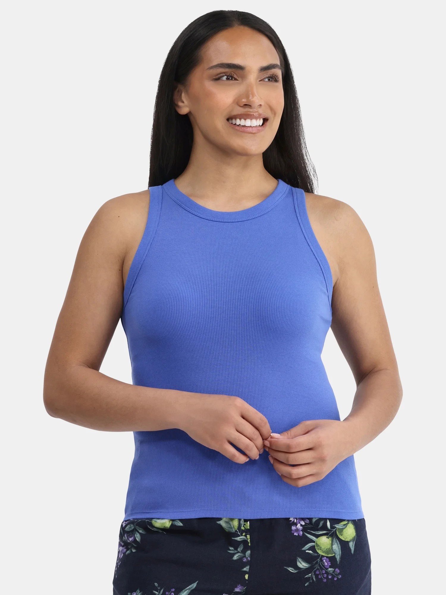 Time and Tru Women's High Neck Ribbed Tank Top, Sizes XS-XXXL | Walmart (US)