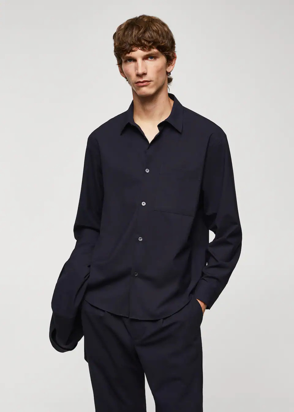 Oversized wool-blend overshirt -  Men | Mango Man USA | MANGO (US)