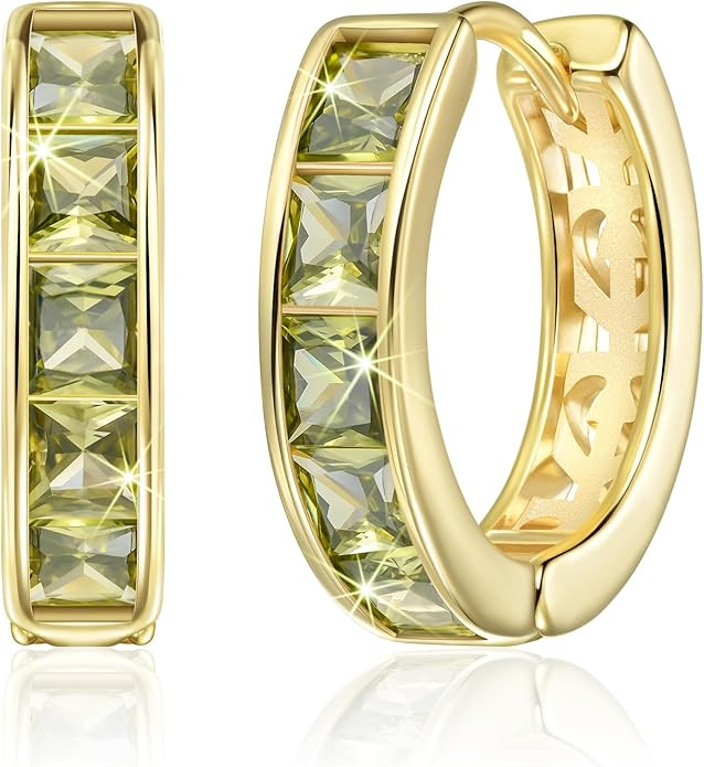 Linawe Small Hoop Earrings for Women Trendy, Tragus Piercing Jewelry, Cubic Zirconia Studs Huggie... | Amazon (US)