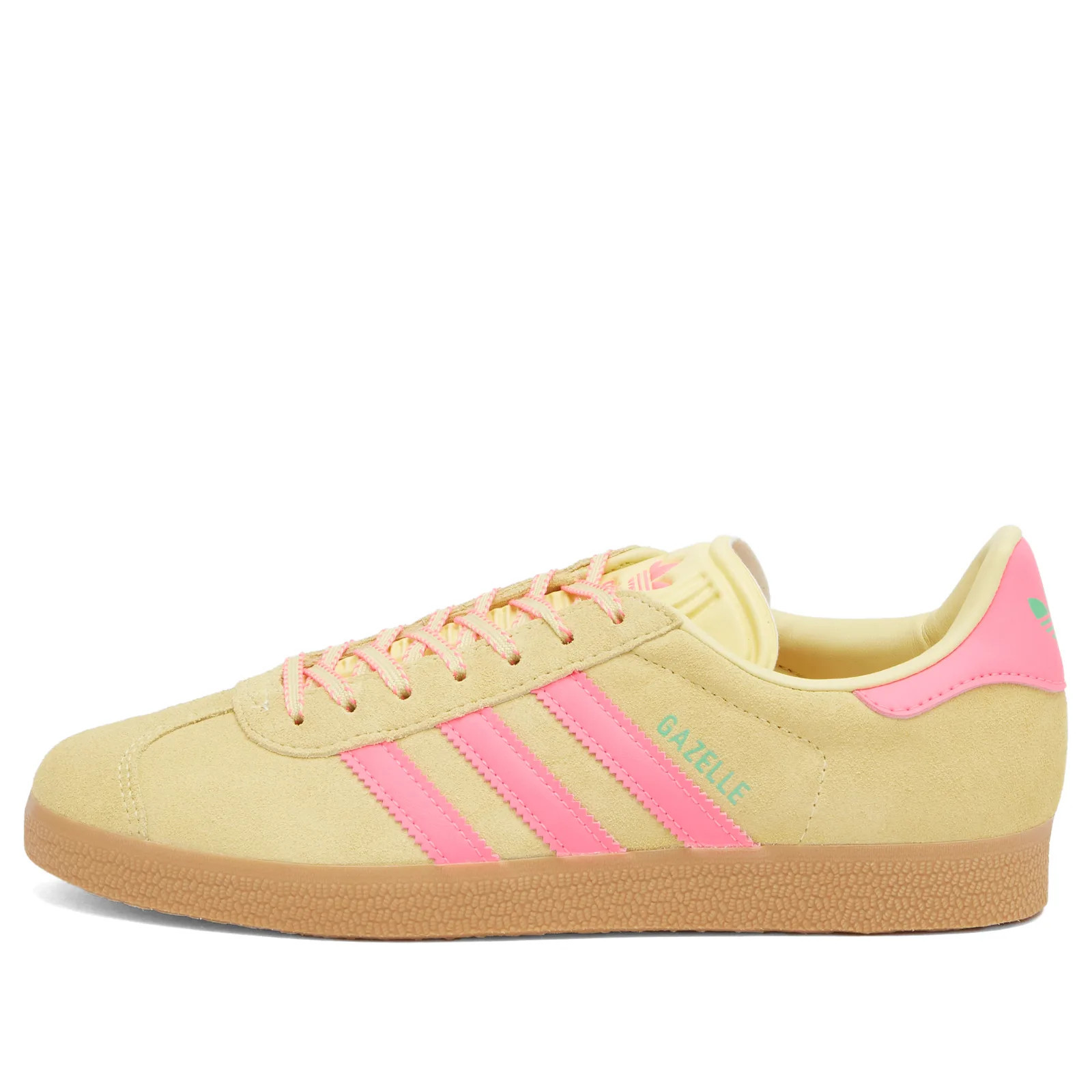 Adidas Women's Gazelle W in Powder Yellow/Lucid Pink, Size UK 7.5 | END. Clothing