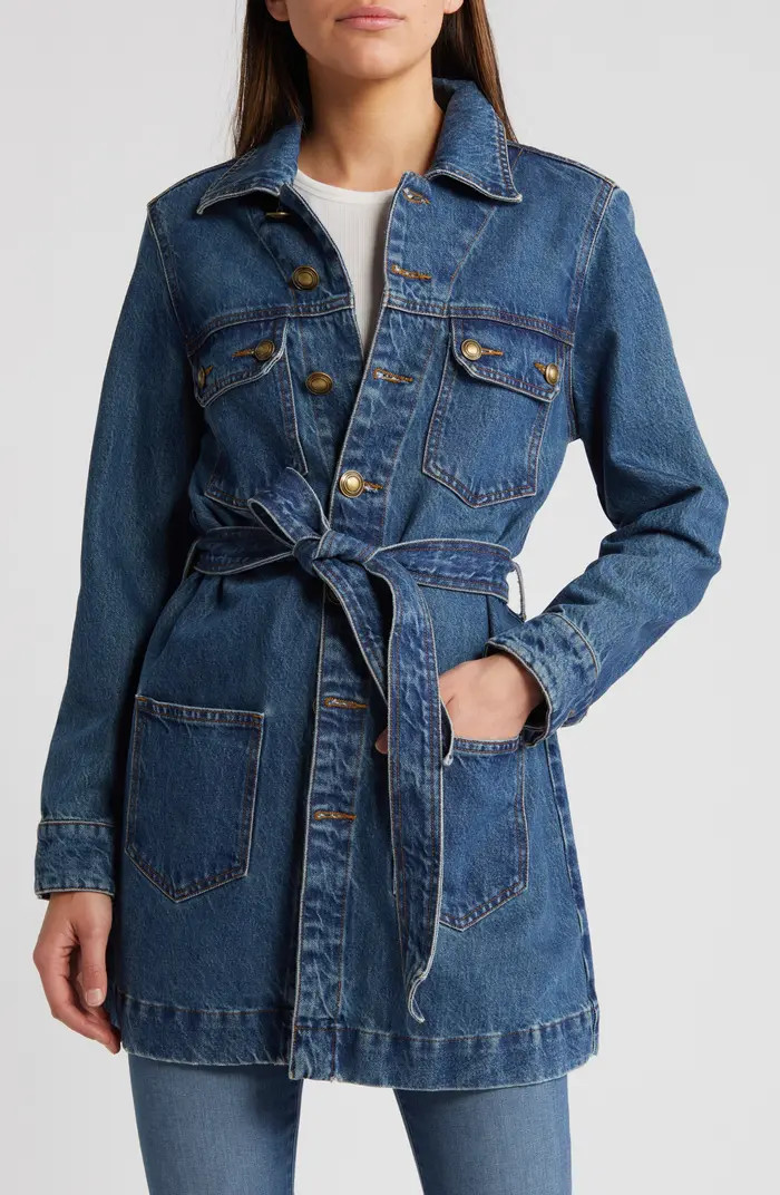 FRAME '70s Belted Denim Jacket | Nordstrom | Nordstrom