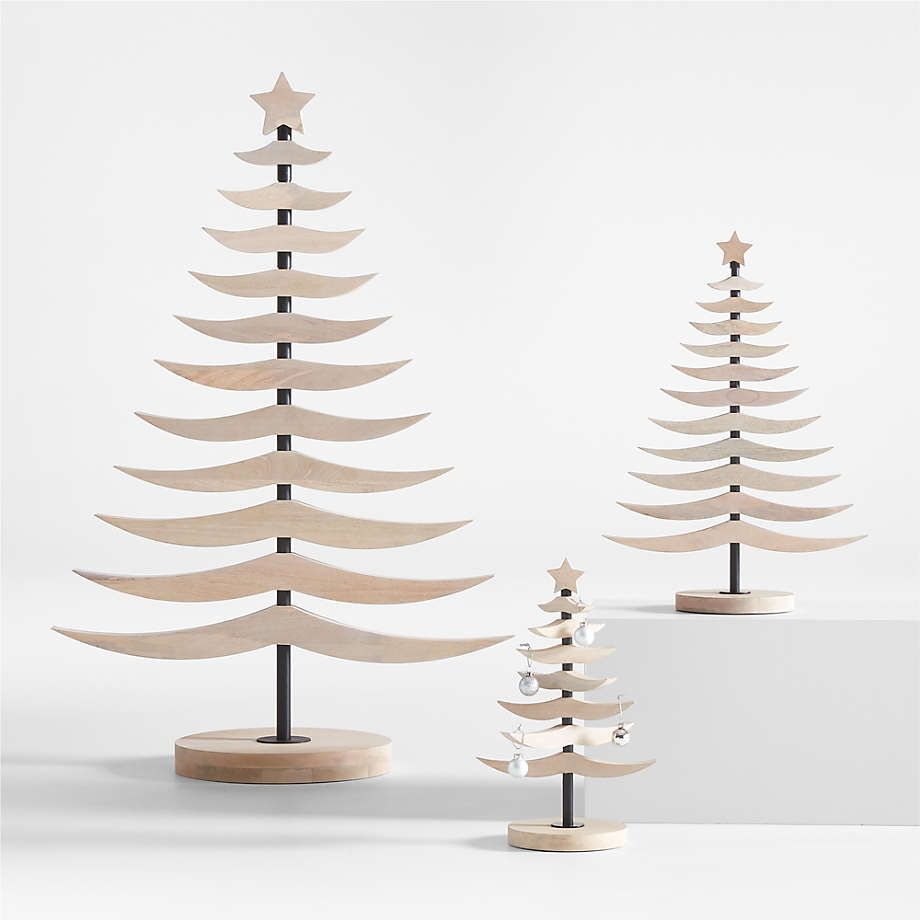 Tannenbaum 48" Whitewashed Wood Christmas Tree | Crate & Barrel | Crate & Barrel