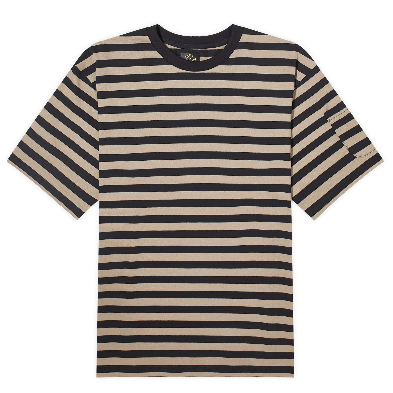 Needles Women's Striped T-Shirt in Black/Grey, Size Medium | END. Clothing