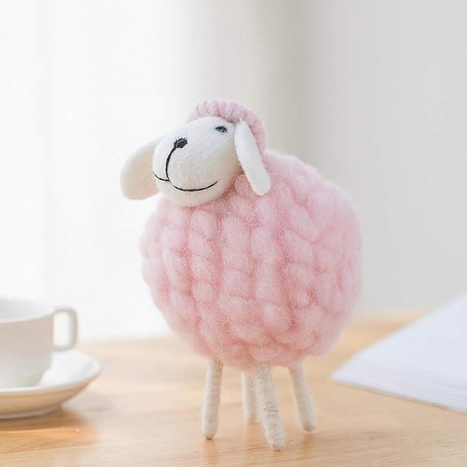 Woais Mini Wool Handmade Holiday Statue Miniature Ornament Home Decoration Felt Sheep Figurines P... | Amazon (US)