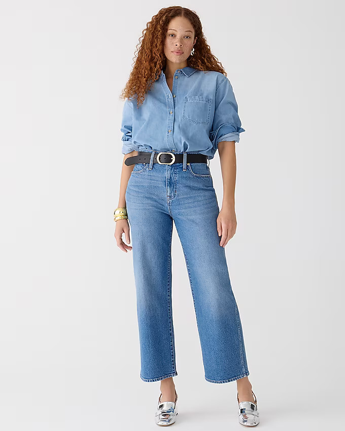 Curvy slim wide-leg jean in Lakeshore wash | J. Crew US