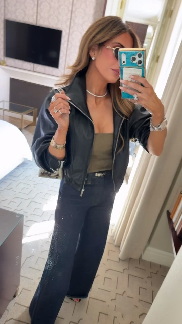 Outfit of the day!! Wearing an XS in the jacket, small top and 26 in jeans!! 

Zara fashion, Nordstrom fashion, Revolve fashion, RW Fine Jewelry, Fall outfits women, Fall fashion hauls, Python purse, Fall jackets, Date night outfits, Business casual workwear, Fall shoes, Gemme Beauty, Emily Gemma