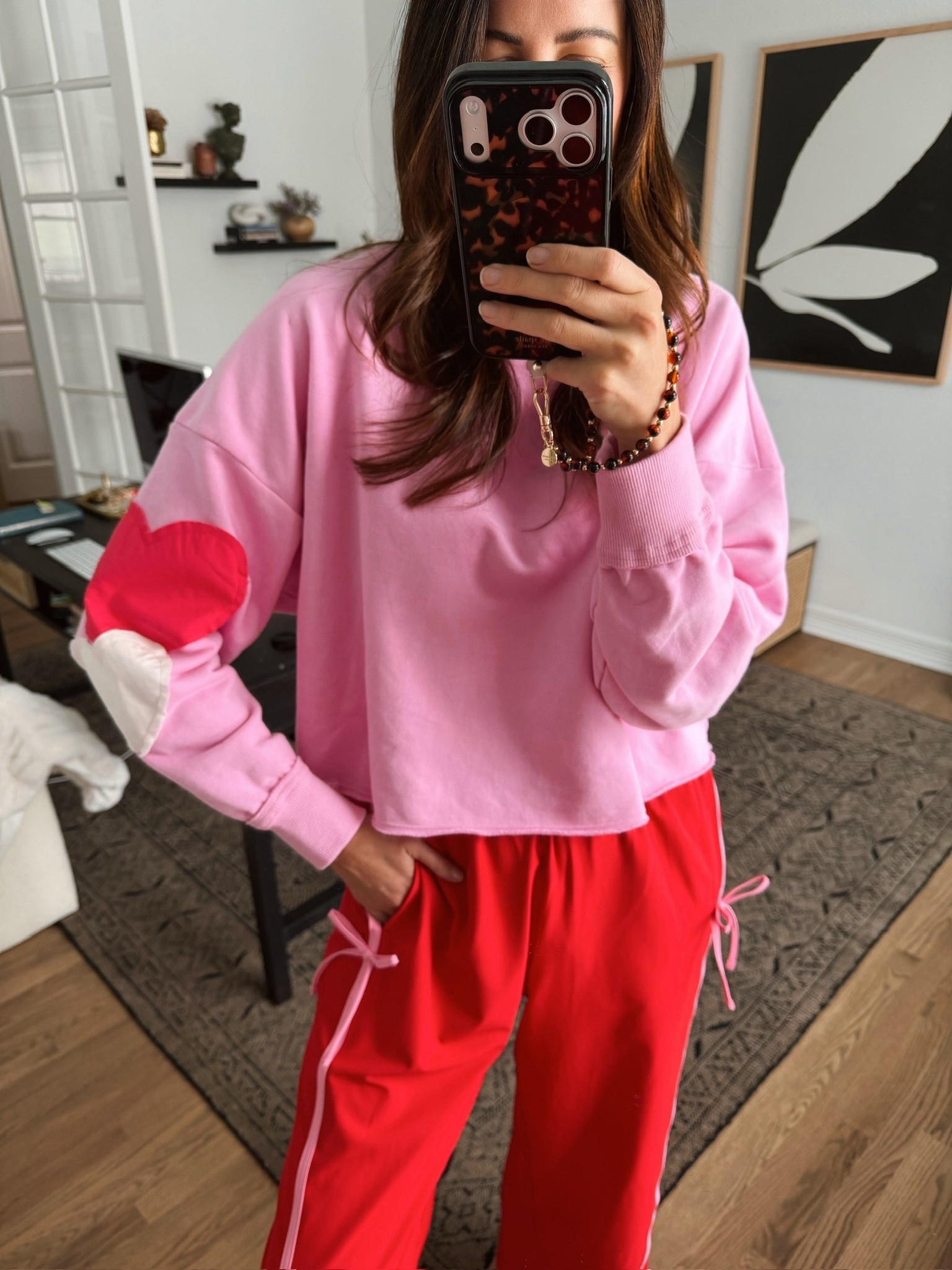 This is the cutest heart sleeve top for Valentine’s Day and spring in general! 