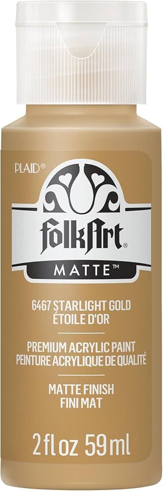 FolkArt Acrylic Paint in Assorted Colors (2 oz), , Starlight Gold | Amazon (US)