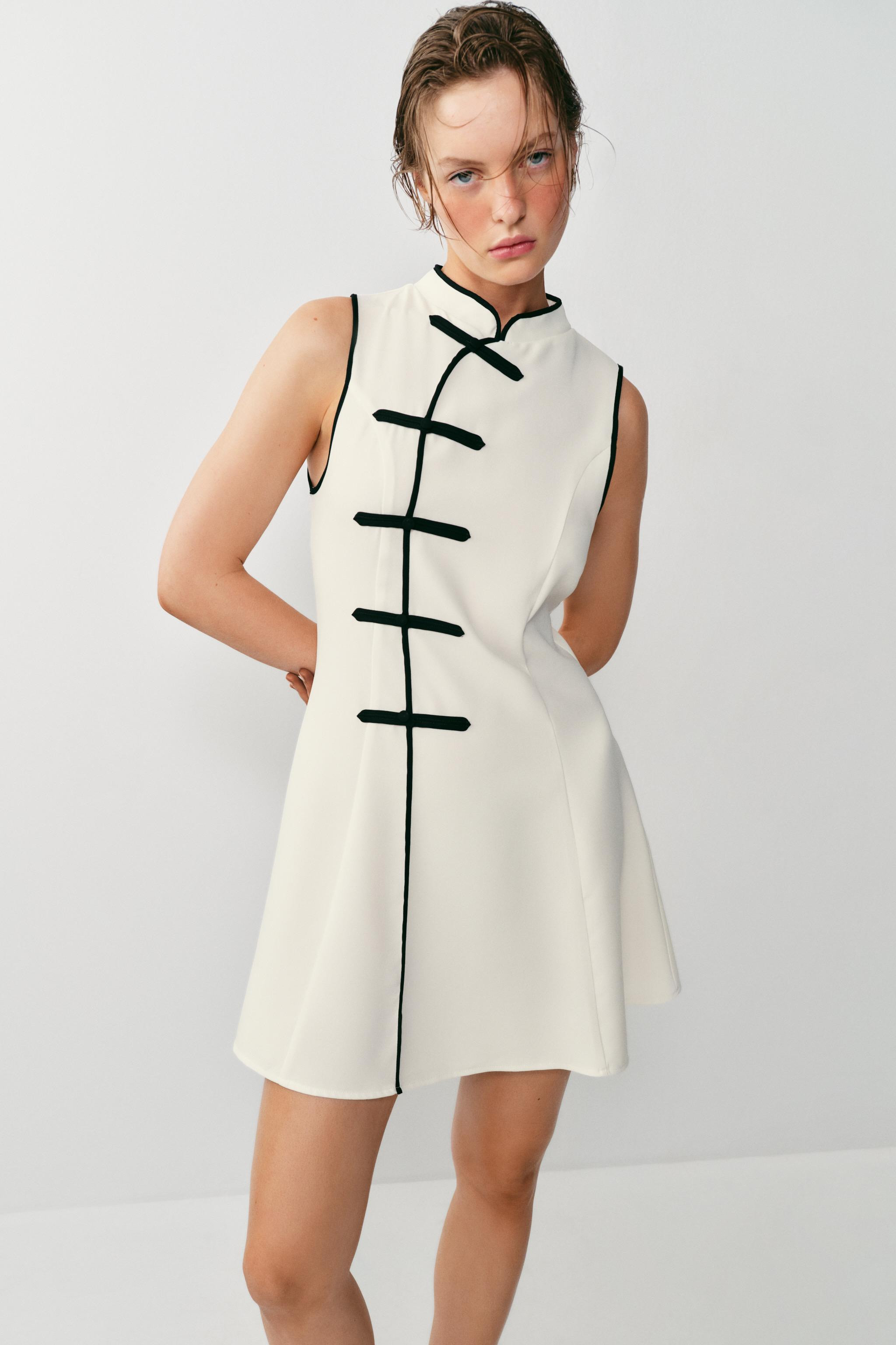 SHORT DRESS WITH FROG FASTENING | Zara UK