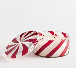 Frosted Peppermint Lidded Candle | Pottery Barn (US)