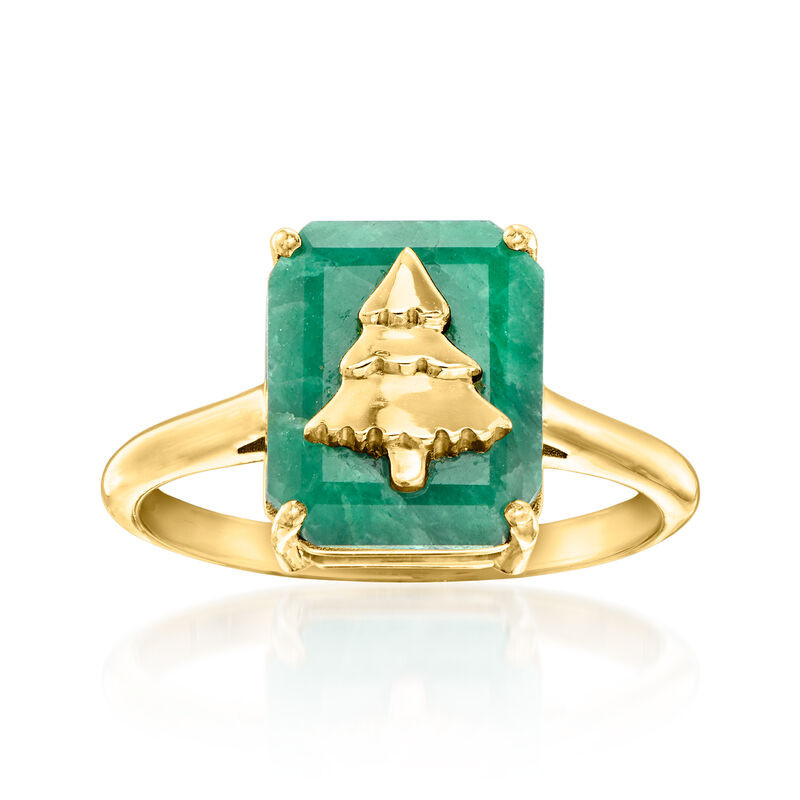 4.40 Carat Emerald Christmas Tree Ring in 18kt Gold Over Sterling | Ross-Simons