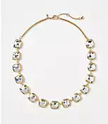 Mixed Metal Square Statement Necklace | LOFT