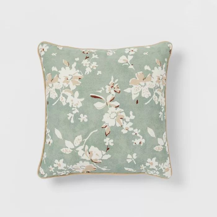 Floral Printed Square Throw Pillow - Threshold™ | Target