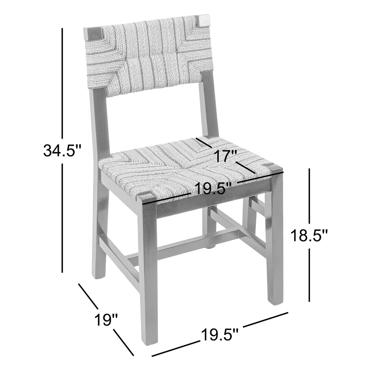 Willowbrook Solid Wood and Natural Woven Seagrass Rope Dining Chair (Set of 2) | Wayfair North America