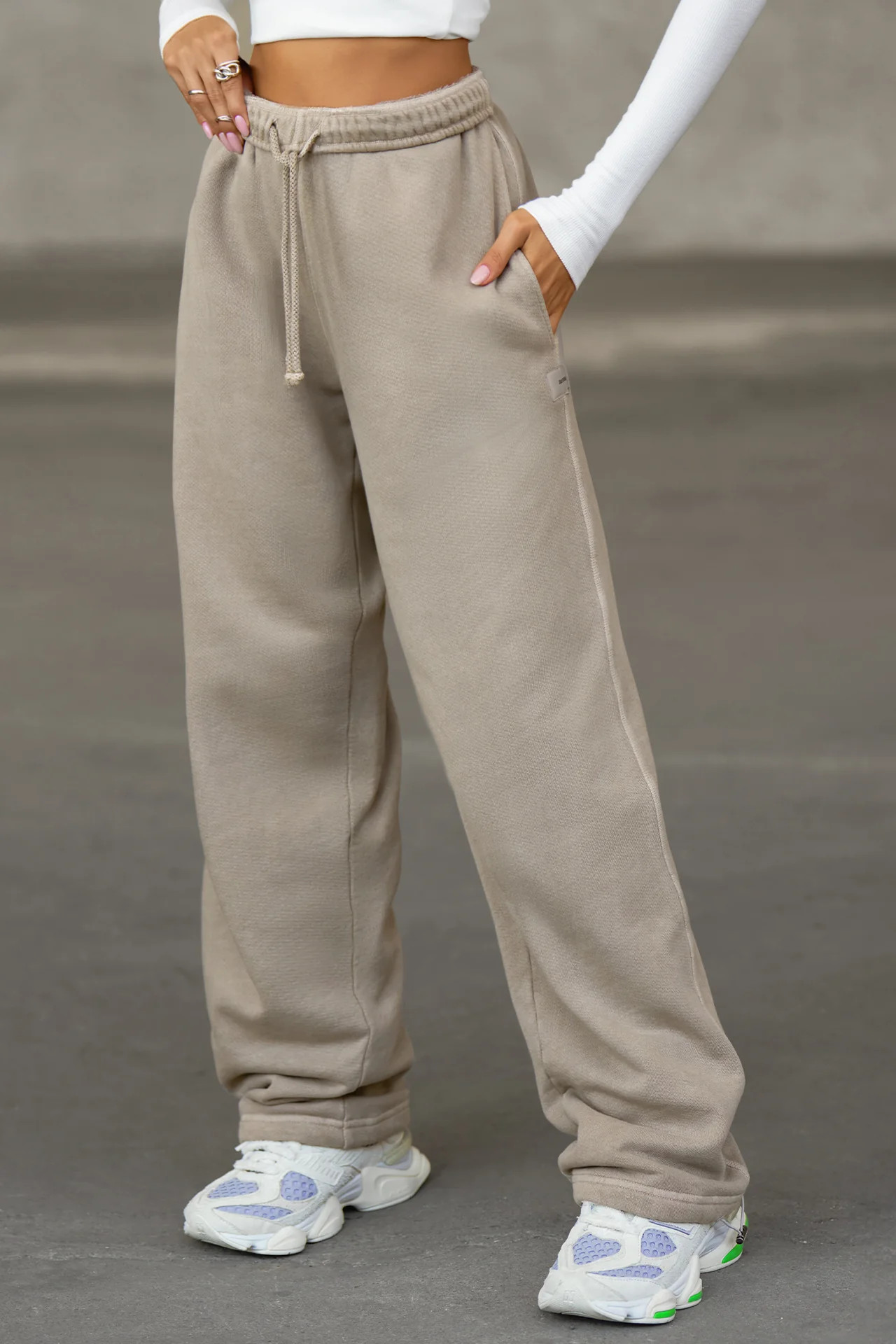 Oversized Straight Leg Jogger - Sand French Terry | Joah Brown